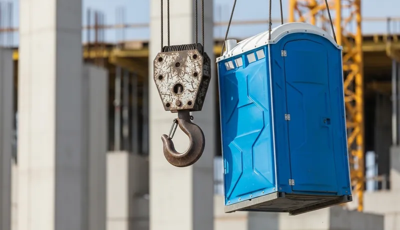 Crane hook porta potty rental in Austin, TX